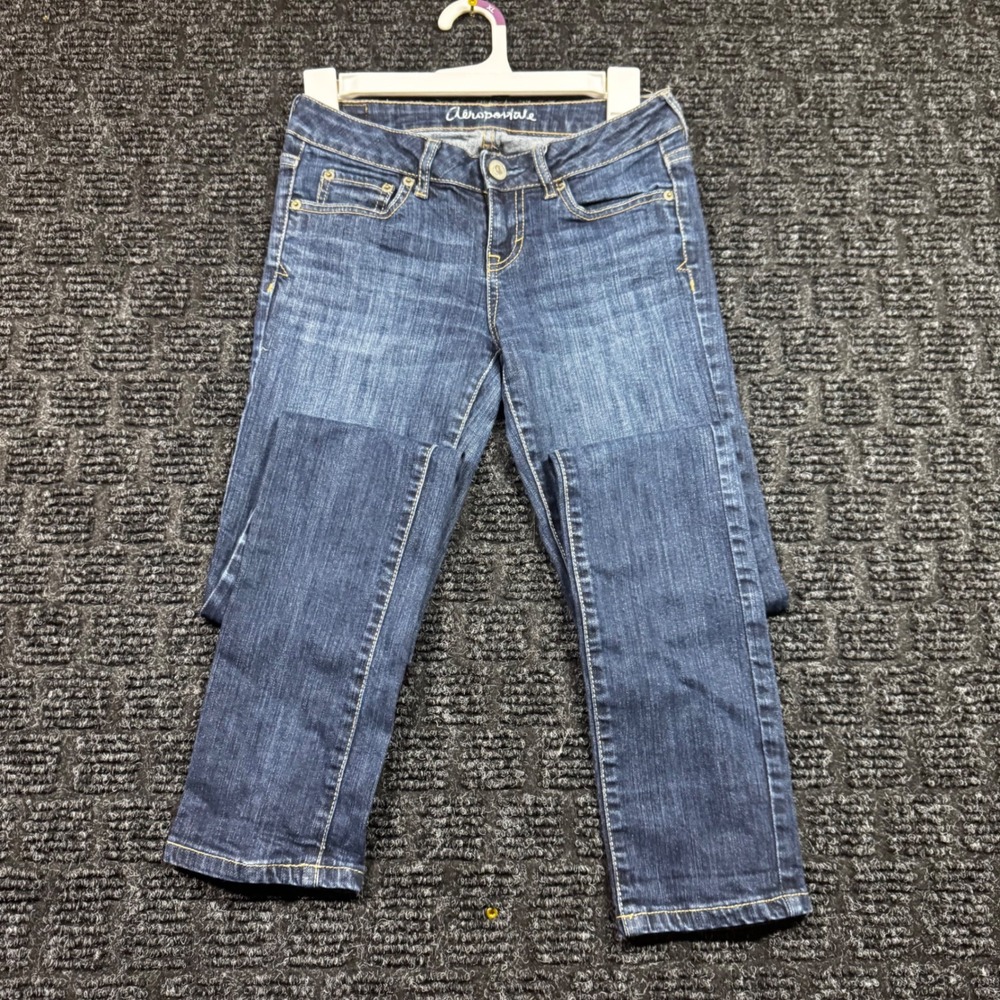 Aeropostale Bayla Skinny Jeans Dark Wash Low Rise Size 0 Long F91